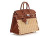 Hermès Naturel Wicker and Fauve Barenia Picnic Birkin 25