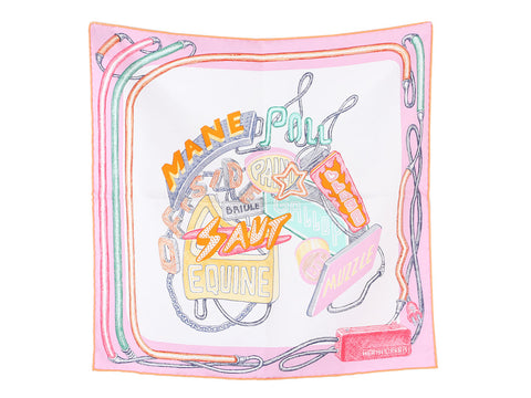 Hermès Chevaloscope Neon Silk Pocket Square