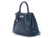 Hermès Deep Blue and Vert Bosphore Evercolor Verso Kelly 28