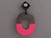 Hermès Buffalo Horn and Pink Lacquered Wood Isthme Pierced Drop Earrings