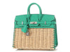 Hermès Naturel Wicker and Menthe Swift Picnic Birkin 25