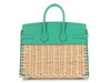 Hermès Naturel Wicker and Menthe Swift Picnic Birkin 25