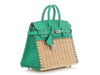 Hermès Naturel Wicker and Menthe Swift Picnic Birkin 25