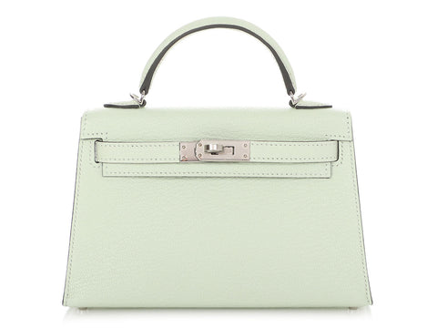 Hermès Mini Vert Fizz Chèvre Kelly 20