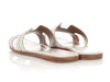 Hermès White Studded Oran Sandals