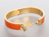 Hermès Narrow Orange Enamel Clic-Clac Bracelet