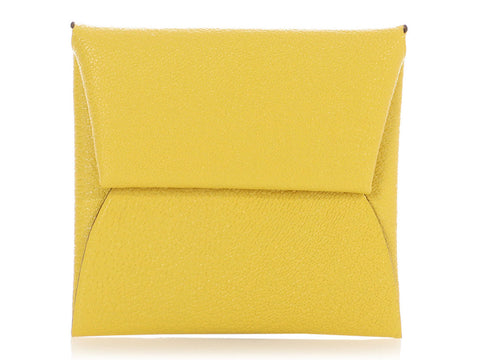 Hermès Jaune Chèvre Bastia Coin Purse