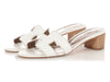 Hermès White Leather Oasis Sandals