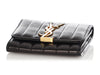 Saint Laurent Black Quilted Lambskin Monogram Vicky Wallet