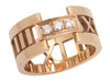 Tiffany & Co. 18K Rose Gold Three-Diamond Wide Open Atlas Ring