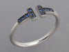 Tiffany & Co 18K White Gold Sapphire T Wire Ring