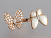 Van Cleef & Arpels 18K Rose Gold MOP and Diamond Between The Finger Butterfly Ring