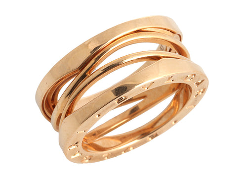 Bulgari 18K Rose Gold B.zero1 Zaha 3-Row Band Ring