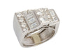 Vintage 18K White Gold Diamond Art Deco Buckle Ring