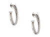 David Yurman Sterling Silver Diamond Medium Crossover Pierced Hoop Earrings