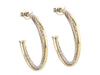 David Yurman Two-Tone Large Crossover Pierced Hoop Earrings