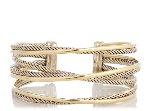 David Yurman Wide Two-Tone Crossover Cuff