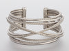 David Yurman Wide Sterling Silver Diamond Crossover Cuff