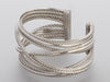 David Yurman Wide Sterling Silver Diamond Crossover Cuff