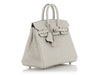 Hermès SO Gris Perle Ostrich Verso Birkin 25