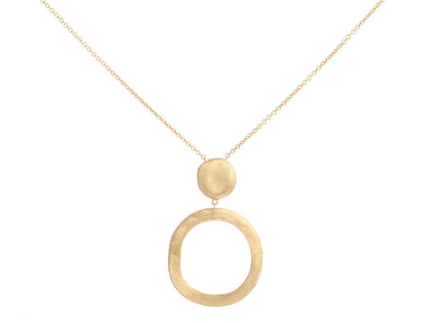 Marco Bicego 18K Yellow Gold Jaipur Satin Circle Drop Pendant Necklace