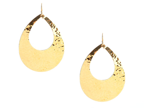 Ippolita Hammered 18K Yellow Gold Classico Open Teardrop Pierced Earrings