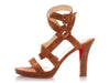 Christian Louboutin Cocoa Suede Strappy Stacked Sandals