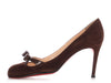 Christian Louboutin Brown Suede Minima Bow Pumps