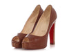 Christian Louboutin Brown Peep-Toe Platform Pumps