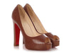 Christian Louboutin Brown Peep-Toe Platform Pumps