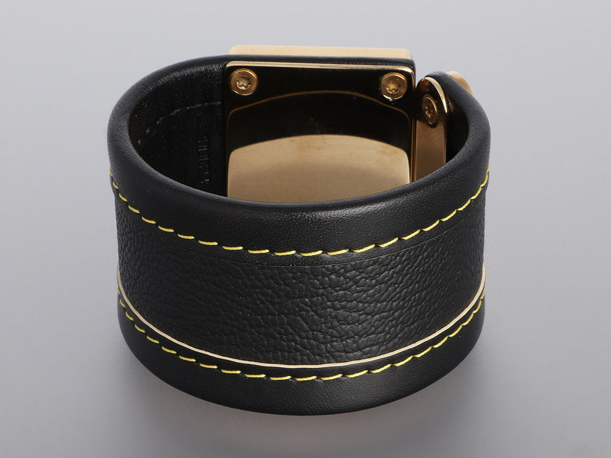 Louis Vuitton Brasserie Flower Bracelet Black Leather – ＬＯＶＥＬＯＴＳＬＵＸＵＲＹ