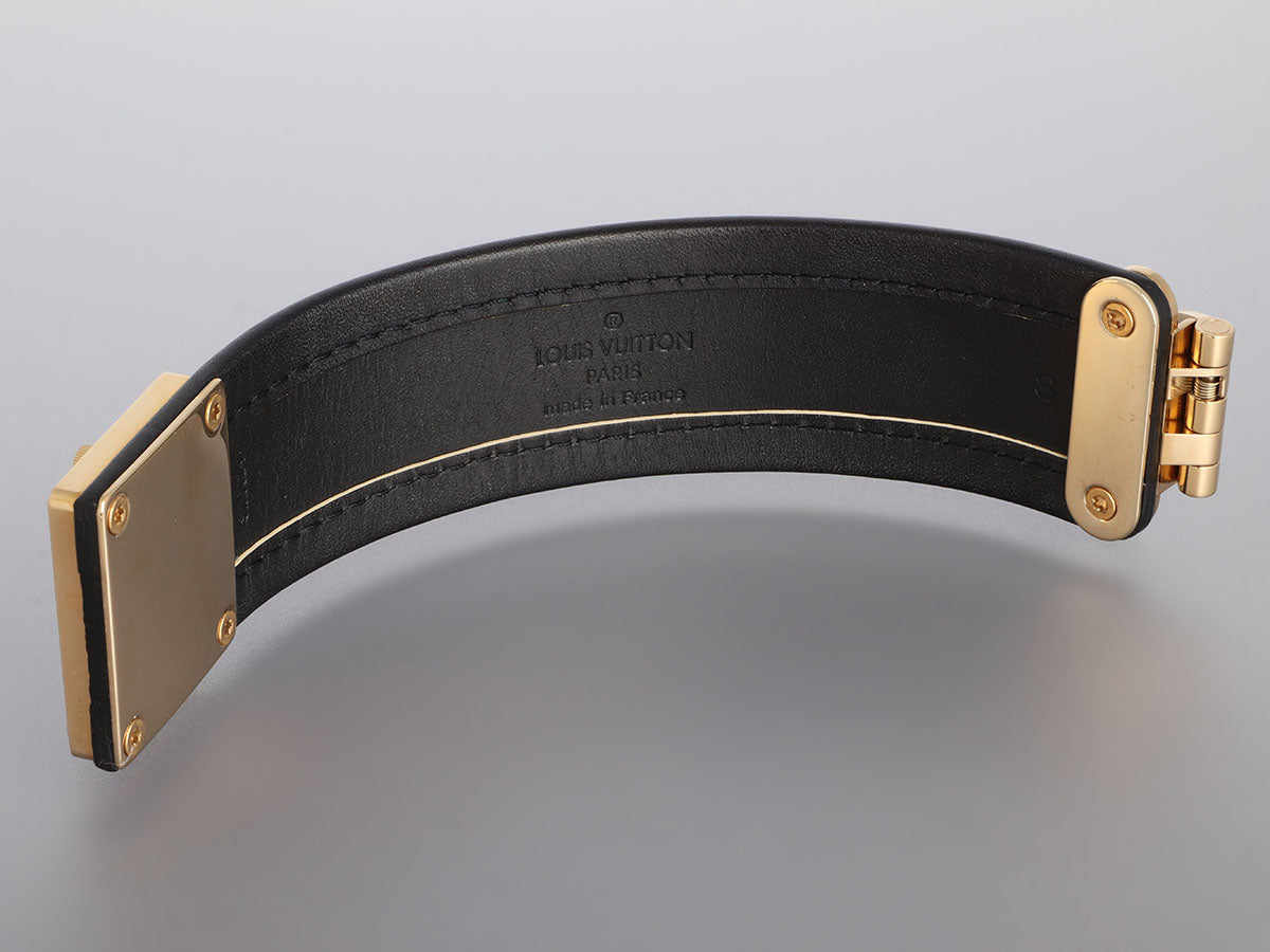 Louis Vuitton, Jewelry, Louis Vuitton Koala Suhali Leather Cuff Bracelet  With Gold Tone Hardware