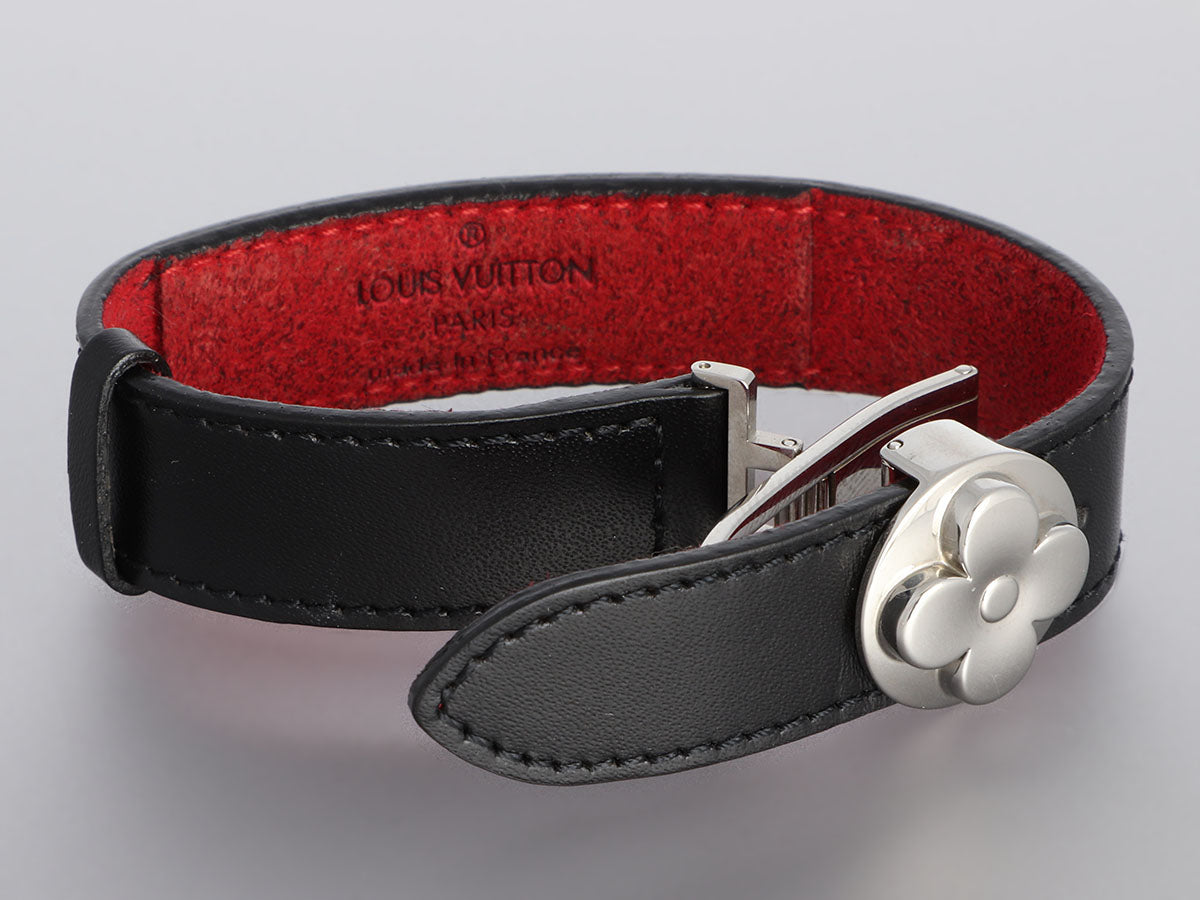 Louis Vuitton Leather Bracelet Black