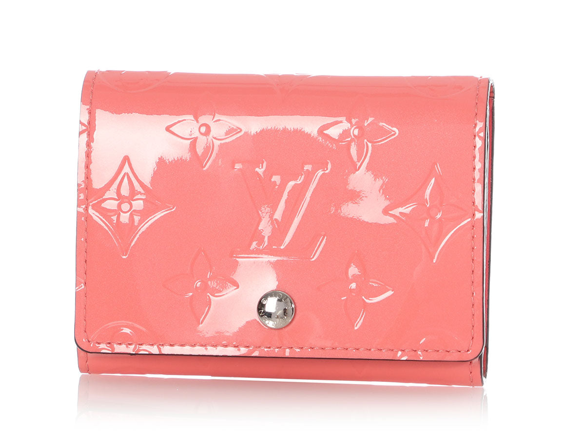 LOUIS VUITTON Metallic Vernis Card Holder Blue Pink 505543