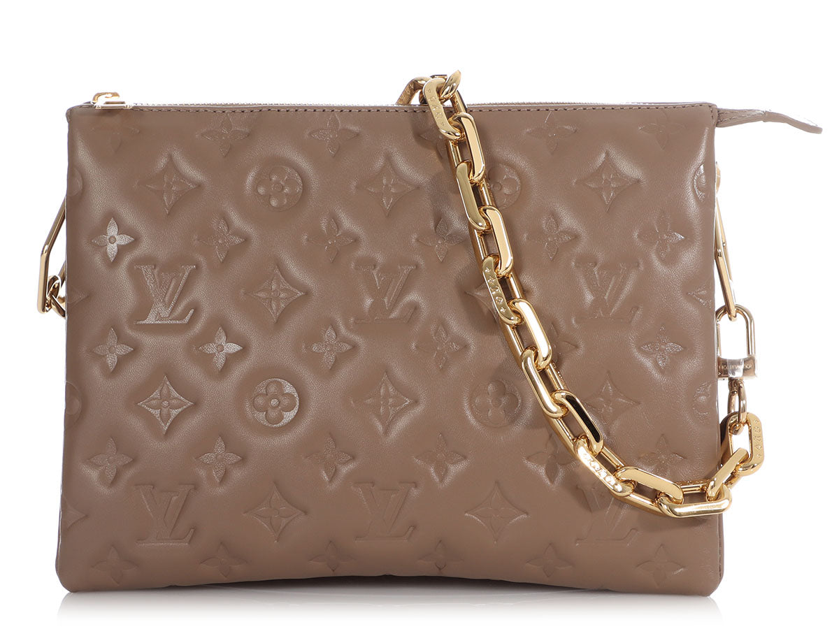 Louis Vuitton Coussin PM Taupe in Leather with Gold-tone - US