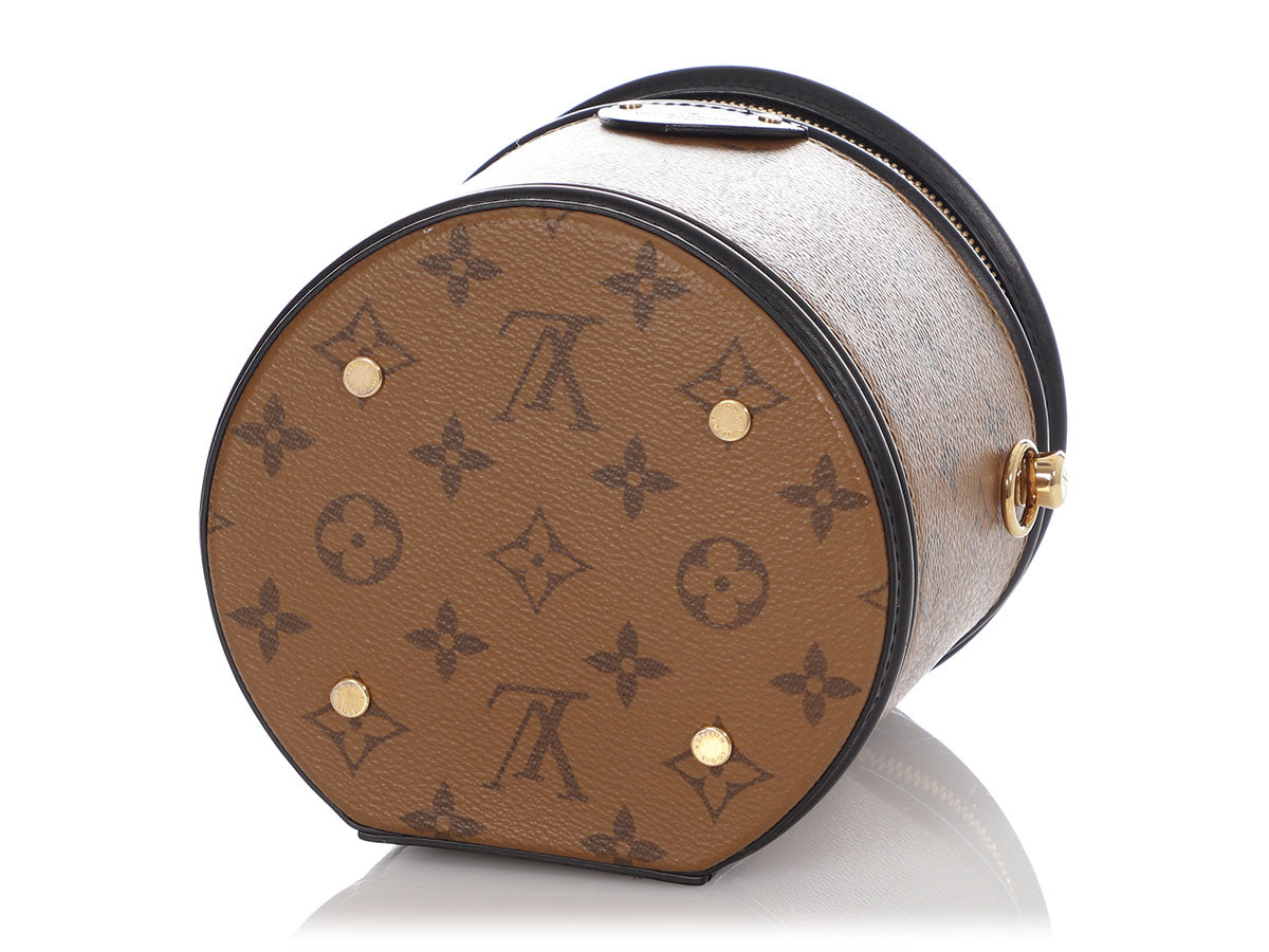Cannes Monogram LV Logo Brown Hat Box Handle Vanity Bucket Bag