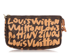 LOUIS VUITTON Monogram Graffiti Pochette Accessories Silver | FASHIONPHILE