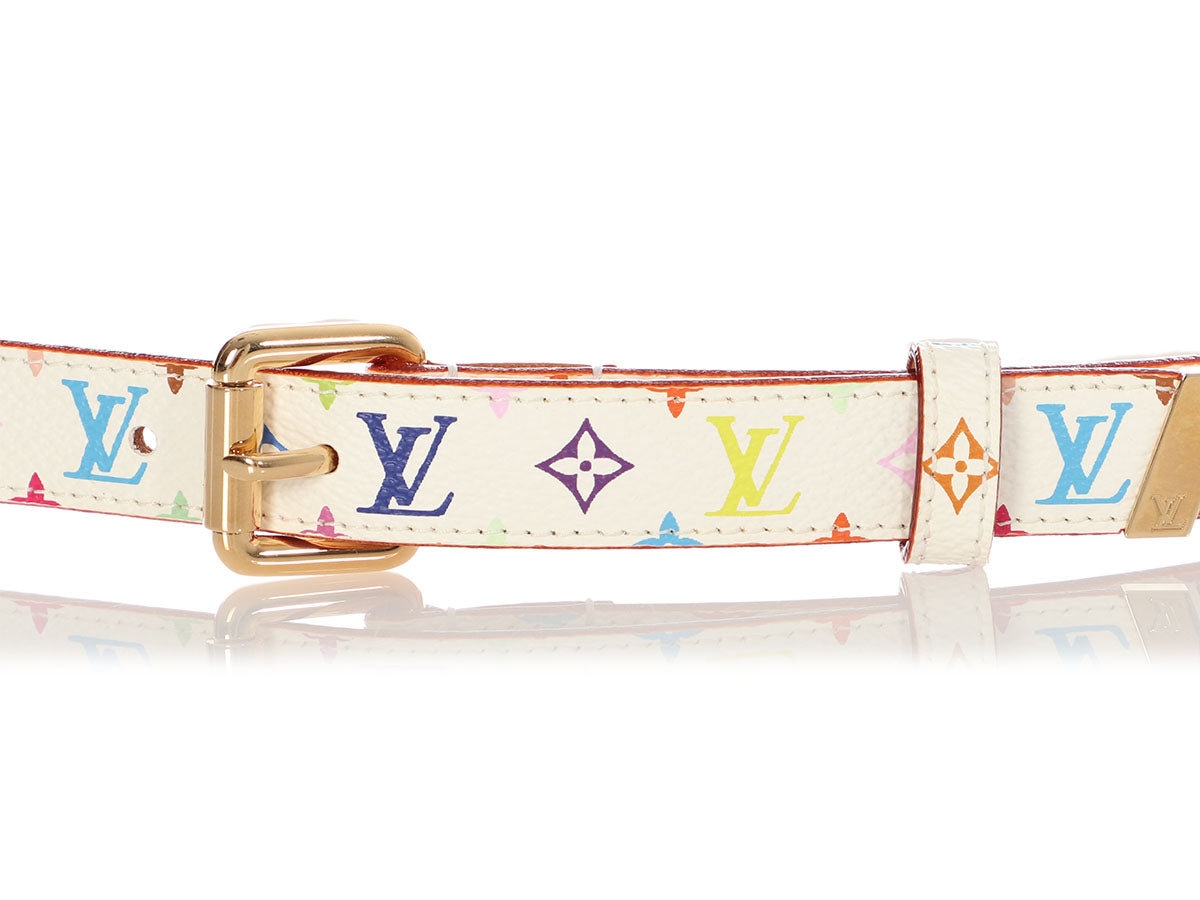 Louis Vuitton White Multi-Colored Monogram Belt
