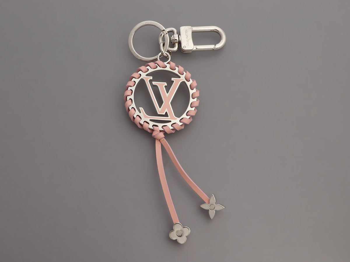 Louis Vuitton LV Circle Silver-tone Metal Leather Key Ring Holder