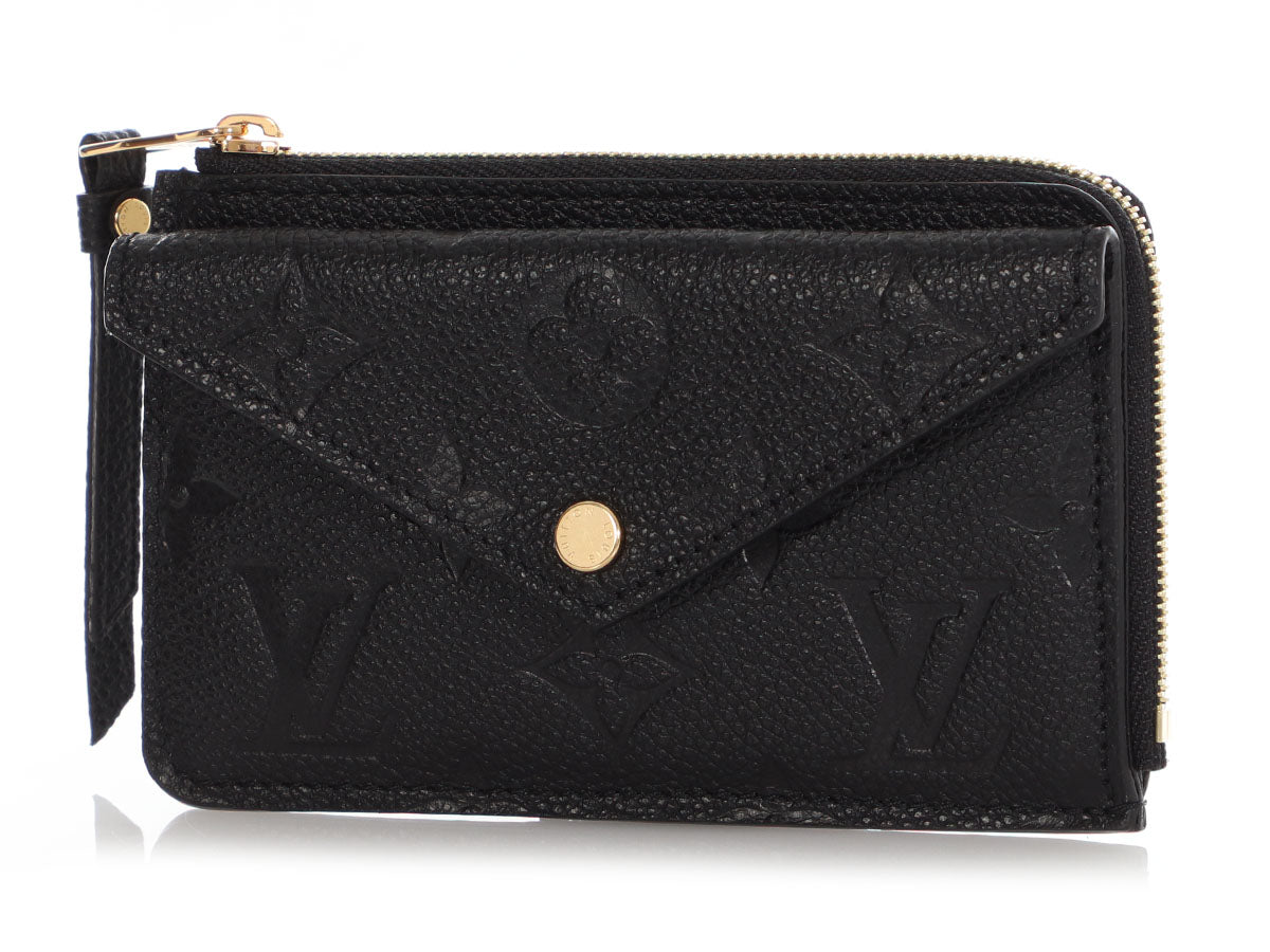 Louis Vuitton Black Leather Empreinte Monogram Key Pouch (w
