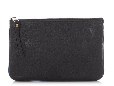 Louis Vuitton Black Monogram Empreinte Double Zip Pochette