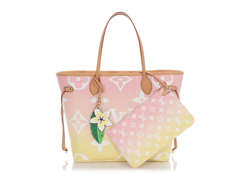 Louis Vuitton LE Pink and Yellow By the Pool Neverfull MM