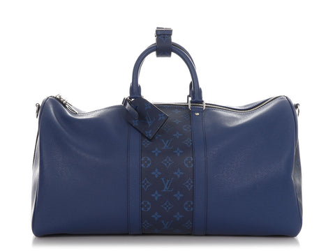 Louis Vuitton Cobalt Blue and Pacific Blue Taigarama Keepall 50