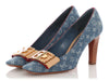 Louis Vuitton Monogram Denim Logo Bow Pumps