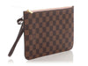 Louis Vuitton Damier Ebène and Rose Ballerine Neverfull Pouch MM/GM