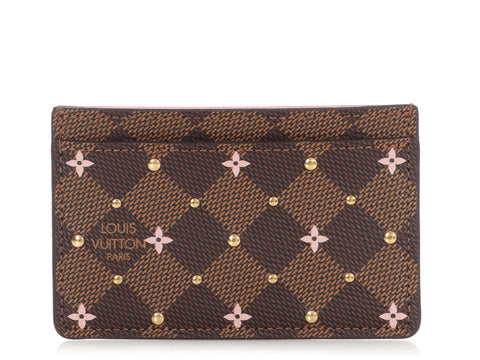 Louis Vuitton Damier Ebène Studs and Flowers Card Holder