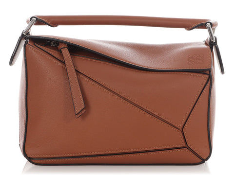 Loewe Small Tan Calfskin Puzzle Bag