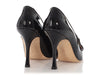 Manonlo Blahnik Black Patent Campari Mary Janes