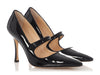 Manonlo Blahnik Black Patent Campari Mary Janes