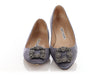 Manolo Blahnik Graphite Satin Hangisi Flats